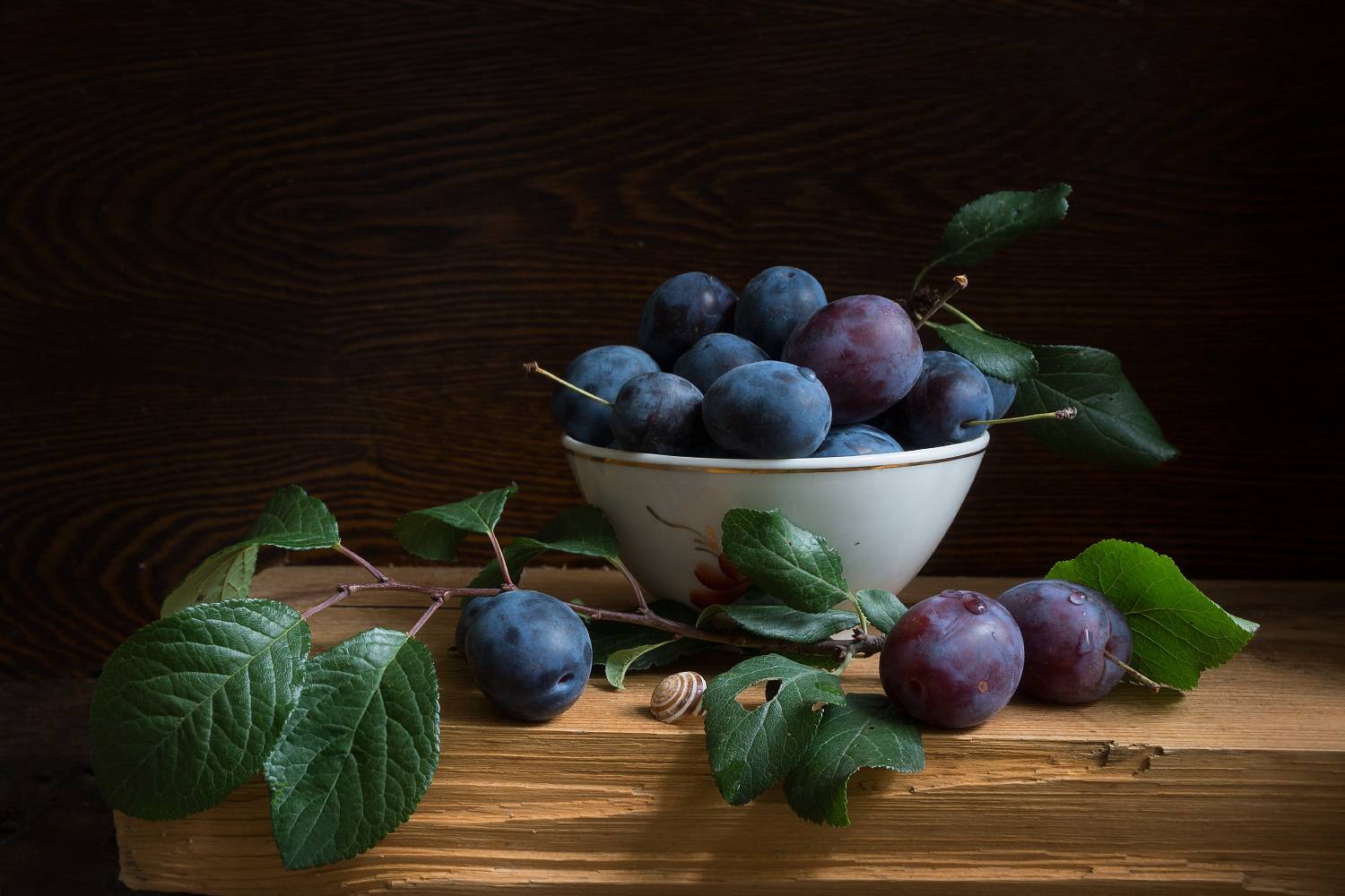 Чашка со сливами. Автор: Колеснева Елена , Колеснева Елена