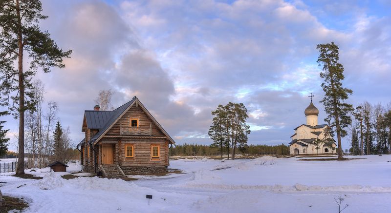 валаам, весна, озеро, остров, монастырь, церковь, часовня Казанский скит.photo preview
