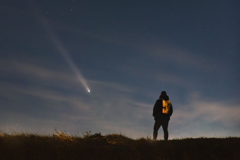 comet, night, sky, stars, exposure, nikon, mood Comet huntingphoto preview