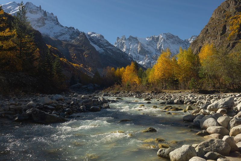 кавказ, приэльбрусье, шхельда, природа, горы, река, осень Осень в горахphoto preview