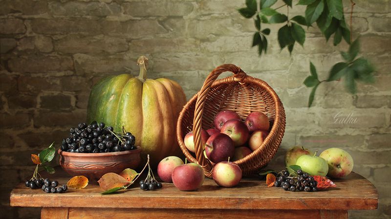 Осенний с тыквами фото превью