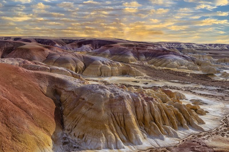Пейзаж, Казахстан, пустыня, горы, меловые горы, небо, песок, глина, структура, рельеф, геология, мел, Улытау Панорамаphoto preview