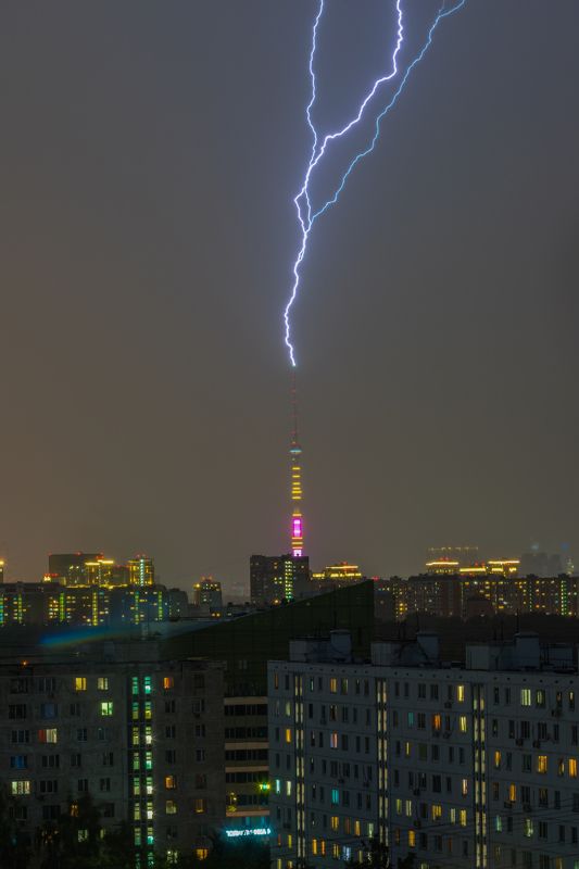 москва, moscow, мск, молния Июньская грозаphoto preview