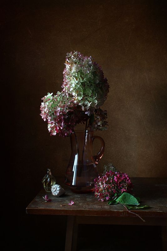 натюрморт, гортензия, цветы с гортензией фото превью