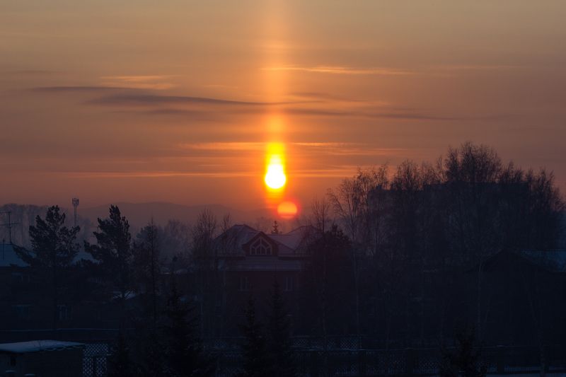 Morning, Siberia, Snow, Sun, Sunlight, Sunrise, Winter Морозное утроphoto preview