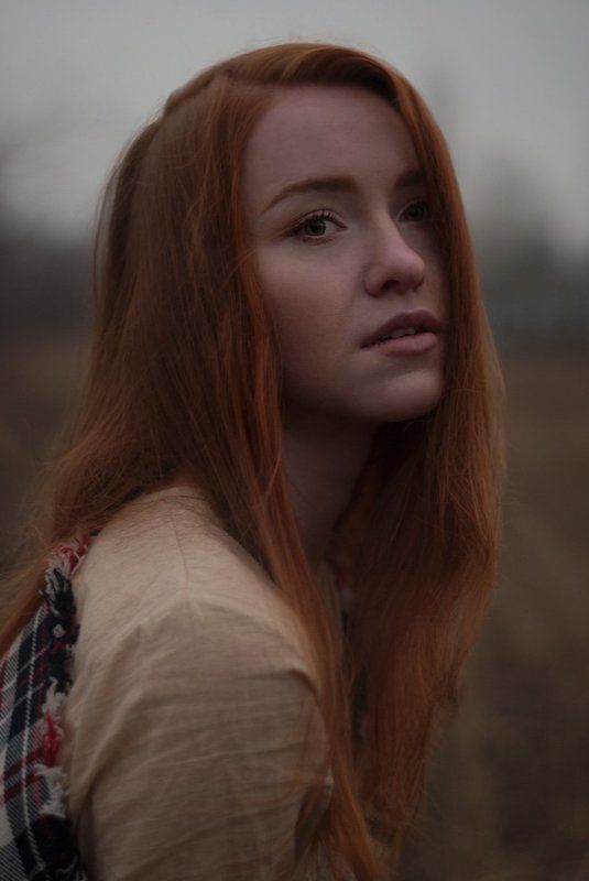 портрет, девушка, рыжая, поле, portrait, girl, ginger, red, field Владаphoto preview