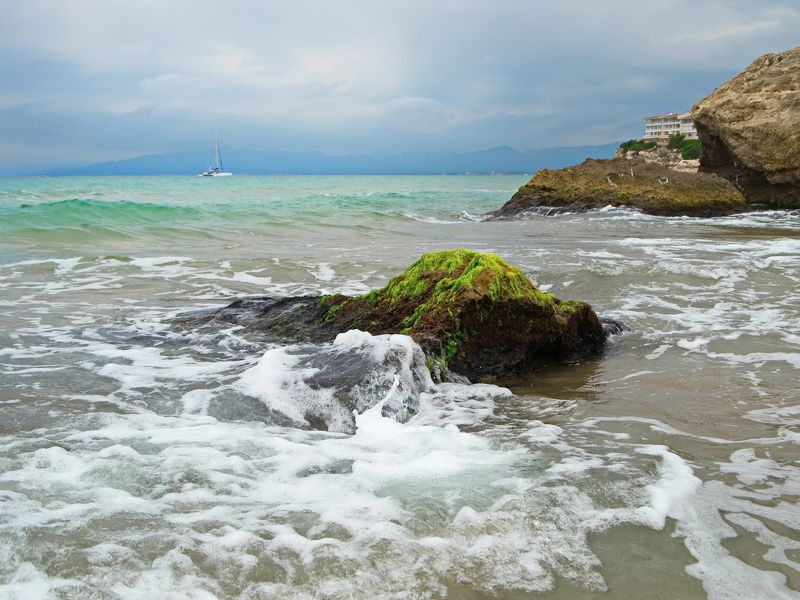 море, непогода, катамаран, испания Непогода. Салоу. Испания.photo preview