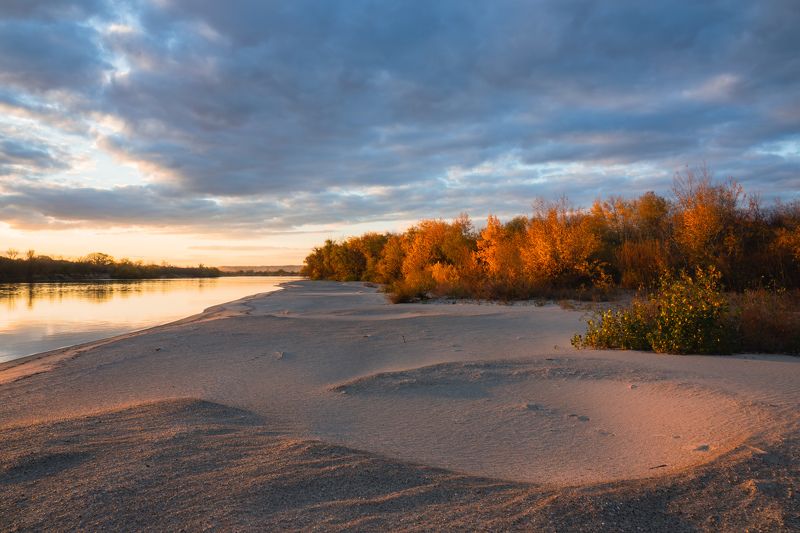 вечер, закат, пейзаж, ростовская область, осень, дон, река, облака Вечер на Донуphoto preview