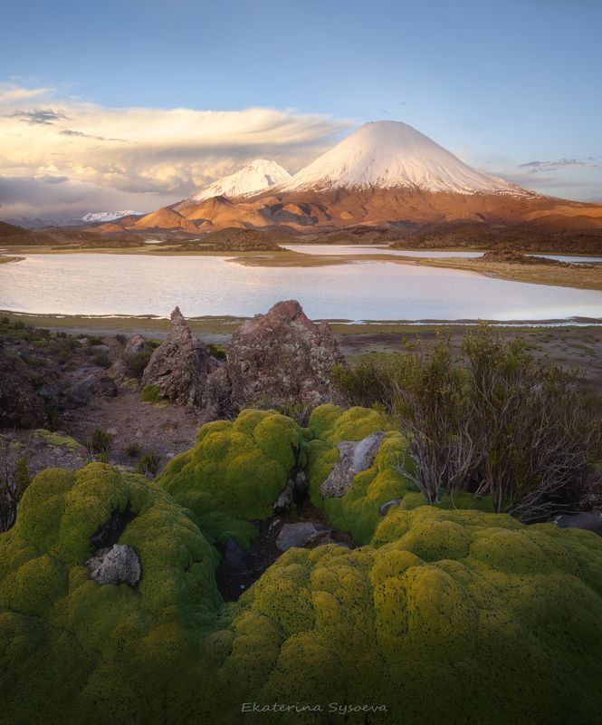 южная Америка, альтиплано, чили, Боливия, вулкан, высокогорье Два братаphoto preview