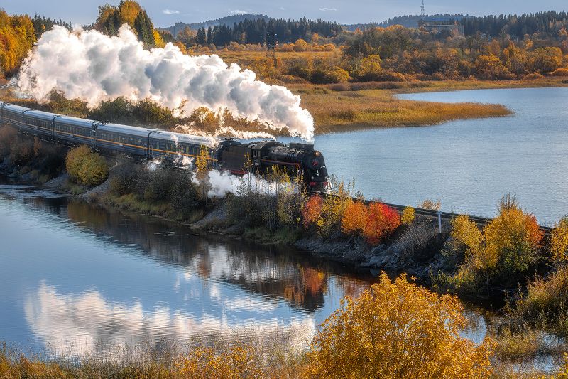 фототур, карелия, сортавала, рускеала, рускеальский экспресс, осень, октябрь, туризм, тур выходного дня, мраморный каньон, поезд, ржд, Рускеальский экспресс в осенней сказке.photo preview