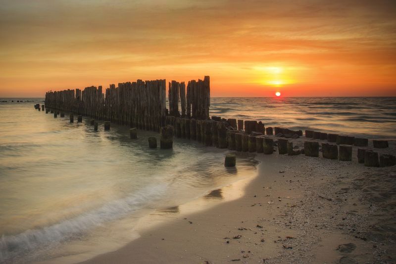 Photography, Sea, Beach, Water, Nature, Sky, Cloud, Nature, Tranquil, Sunrise, Baltic, Gdynia, Poland Babie Doły фото превью