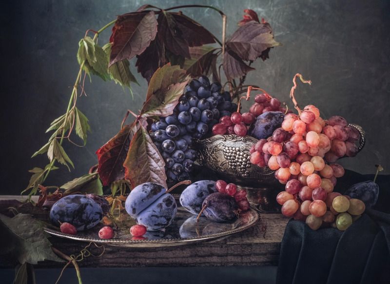 #виноград #фрукты #натюрморт #осень Фруктовые дары осениphoto preview