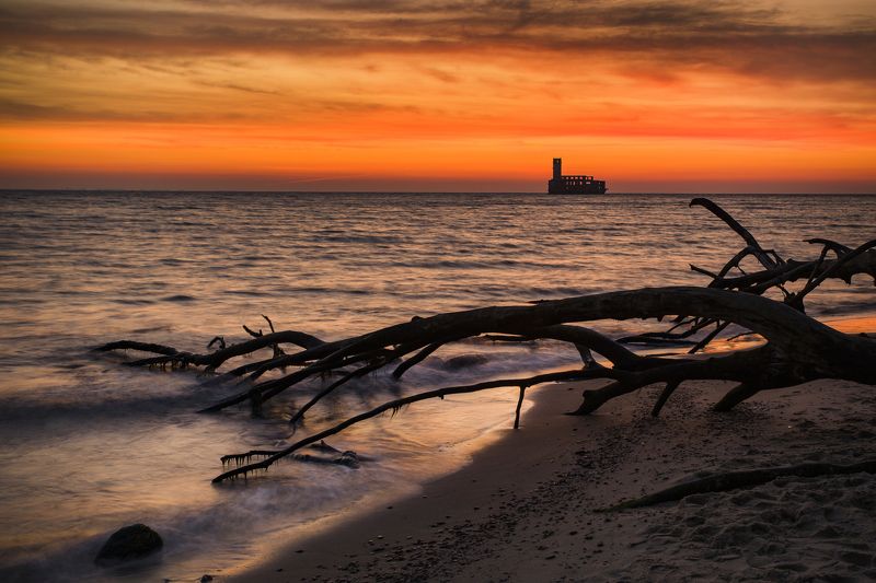 Sea, Beach, Water, Sky, Sunrise, Dawn, Morning, Baltic, Gdynia, BabieDoły, Landscape The Hunt for Red October фото превью
