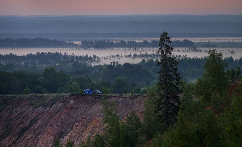 вологодская область, андома-гора, андома, онежское озеро, онего Утро туристаphoto preview