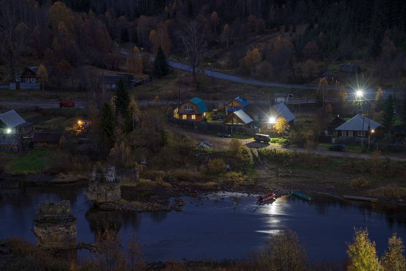 усьва, посёлок усьва, пермский край, урал Вечер в Усьве фото превью