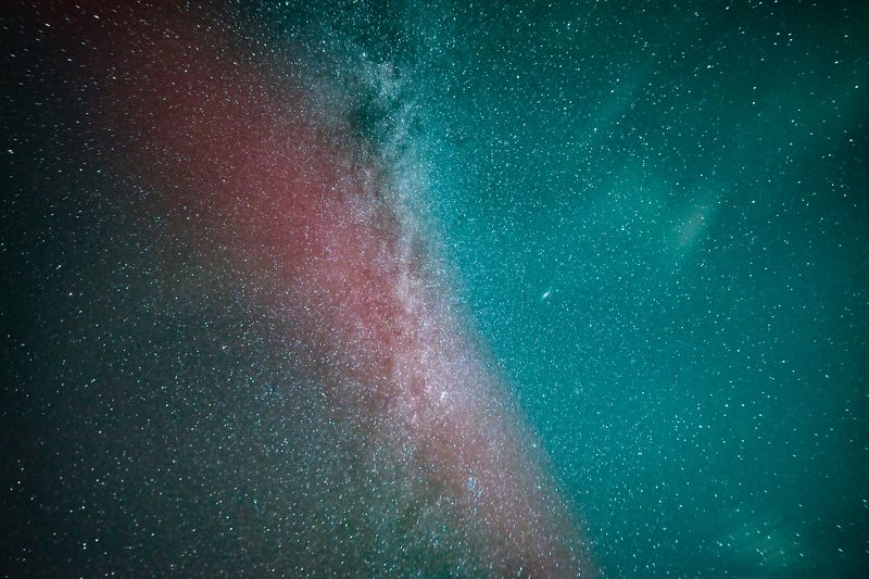 млечный путь, ночь, звезды, северное сияние, milki way, stars, aurora, night, space, deepspace, космос, планеты, planets Млечный путь сквозь северное сияниеphoto preview