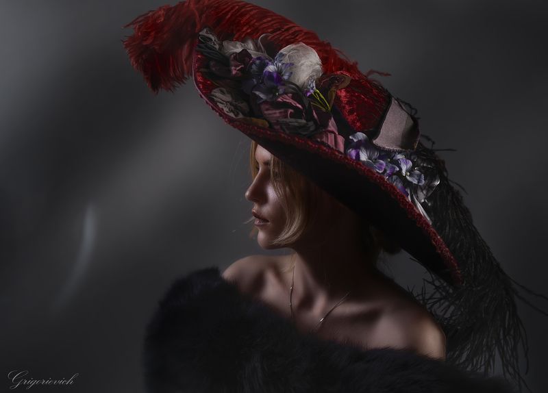 девушка. портрет. красота. глаза. шляпа Викаphoto preview