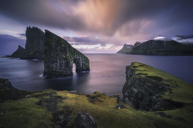 landscape, nature, scenery, sunrise, sea, rocks, island, morning, пейзаж, faroe Gifted momentsphoto preview