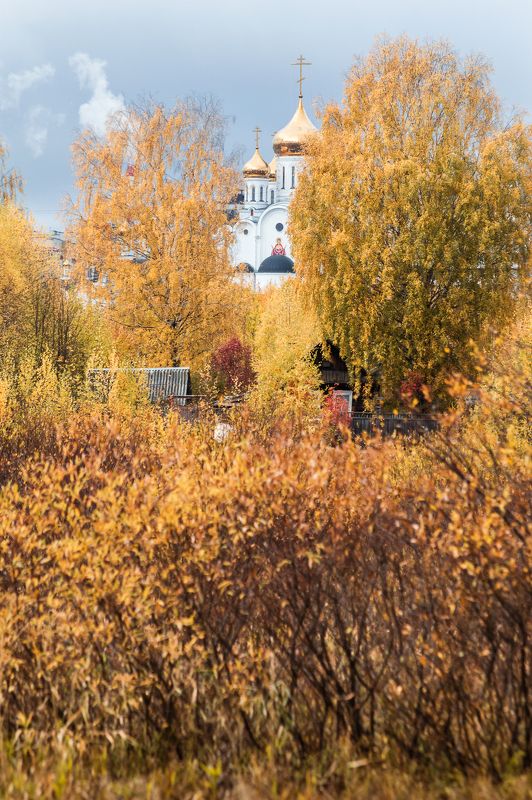 природа, пейзаж, осень, храм, сыктывкар, коми photo preview