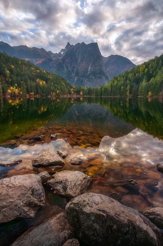 #landscape #lake #water #nature #mountain #reflection #sunrise #trees #forest #austria Autumn morningphoto preview