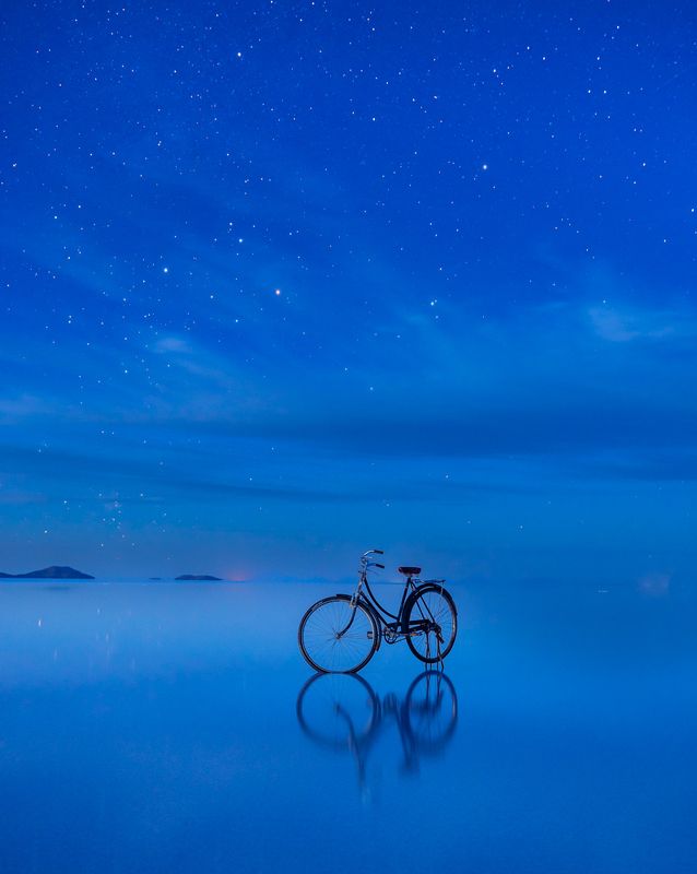 велосипед, отражение, звезды ***photo preview