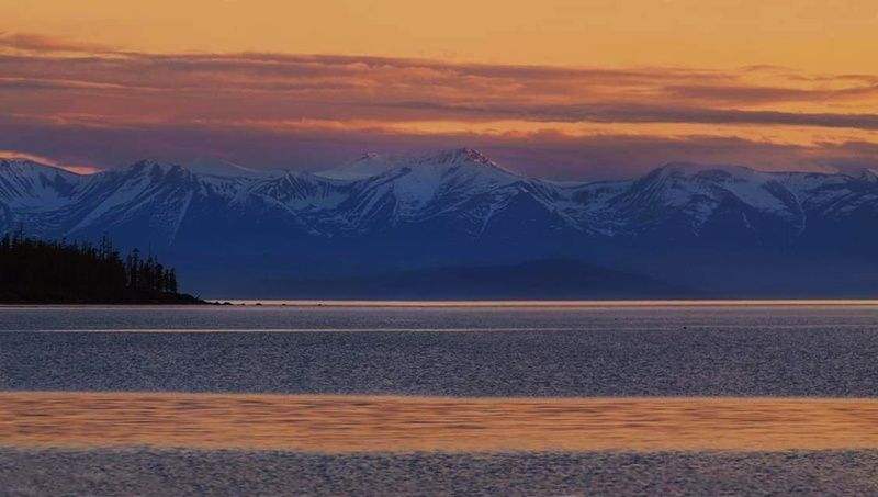 горы, озеро, вода, вечер, закат Закат на Байкалеphoto preview