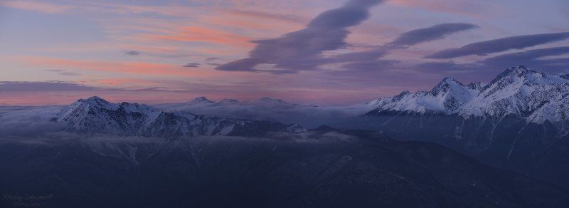 красная поляна, сочи, кавказ, западный кавказ, северный кавказ, краснодарский край, адыгея, роза хутор, фишт, чугуш, ачишхо, панорама, закат, зима, снежные горы, горный пейзаж, sochi, rosa hutor, caucasus Цветные сны Красной Поляныphoto preview