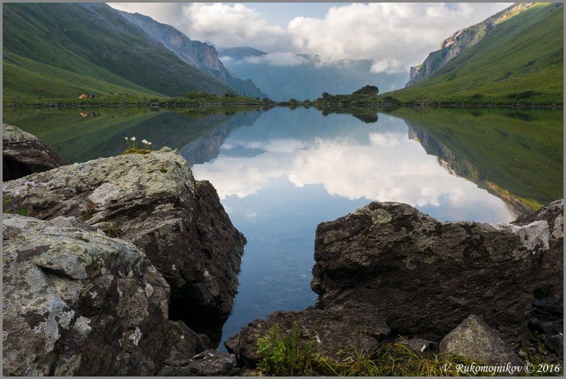 Lake, Landscape, Mountains, Stones, Summer, Sunset, Water Покойphoto preview