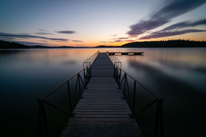 длинная выдержка, озеро, вечер Озероphoto preview