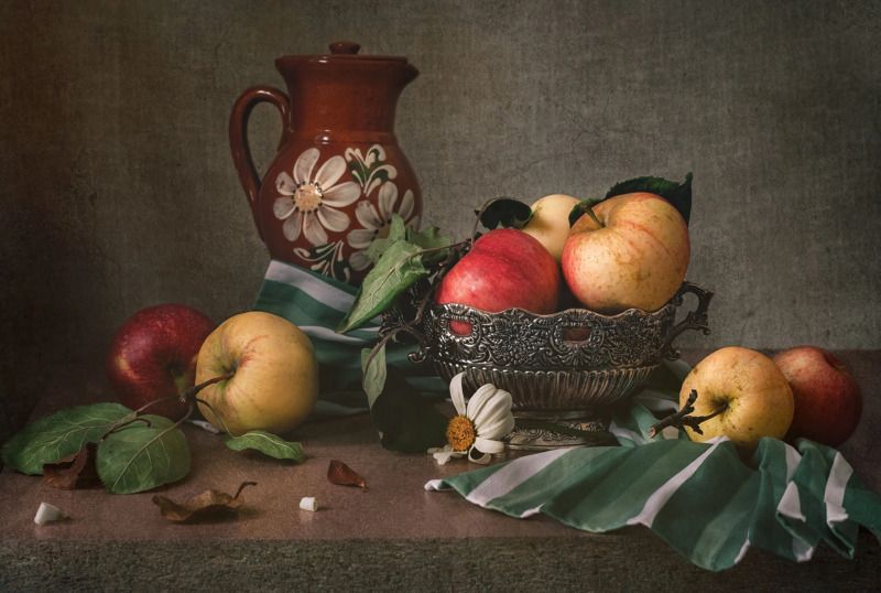 #яблоки #зеленый #натюрморт #сад #винтаж Яблочки садовыеphoto preview