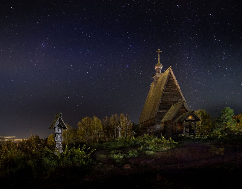 нд, плес, ивановская область, русь, русская старина, россия православная, россия, russia, by night, святая русь, святая русь нд, ночное фото, ночь, плёс, гора левитана, когда не спится Ночь на старом погостеphoto preview