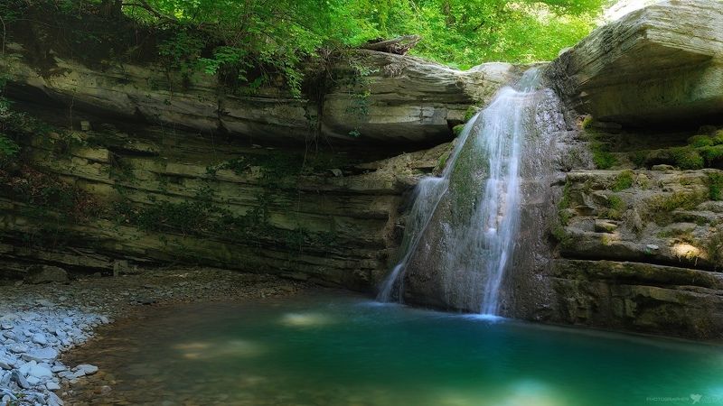 природа пейзаж лето горы лес камни ручей Прогулка по ручью фото превью