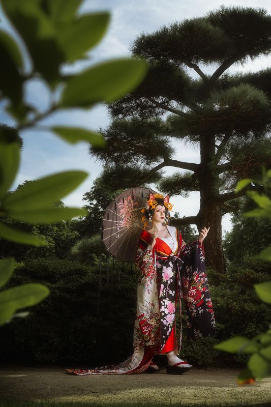 гейша япония сад косплей geisha japan cosplay Гейша в Японском садуphoto preview