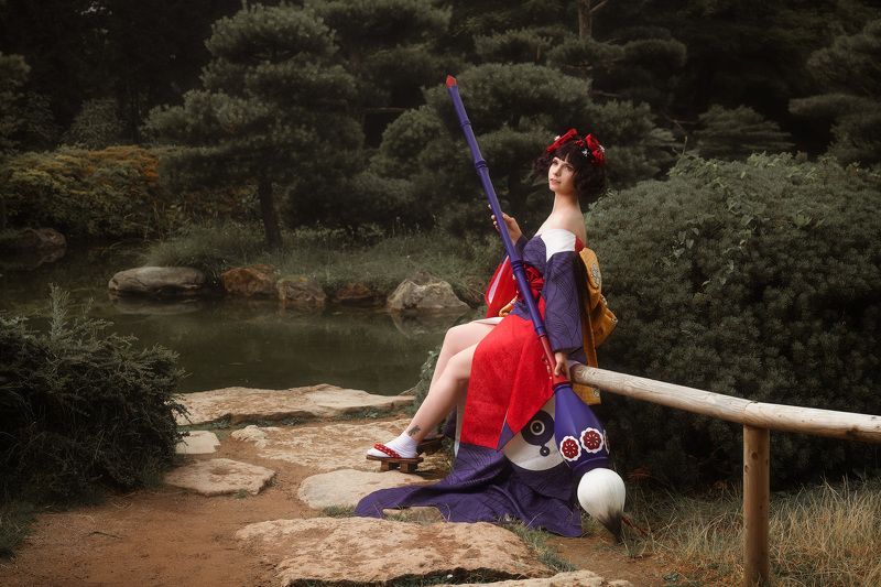 косплей гейша сад cosplay Хокусайphoto preview