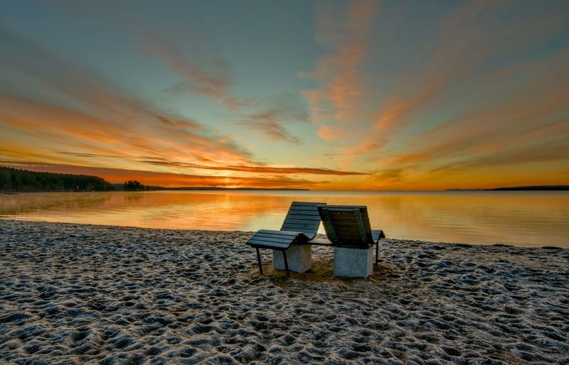 пляж, озеро, рассвет, карелия, онего Ждите летаphoto preview