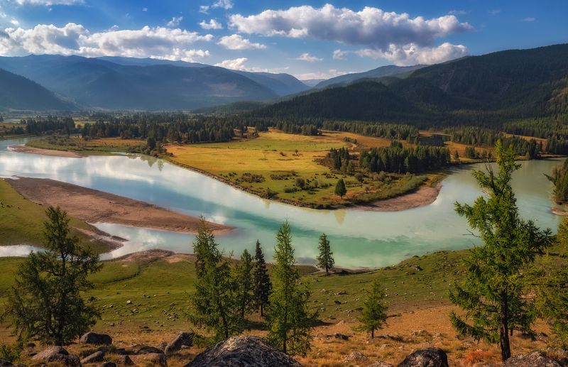 горный алтай,август,сентябрь,река джазатор,река ак-алаха,слияние,начало аргута Рождение Аргута...photo preview
