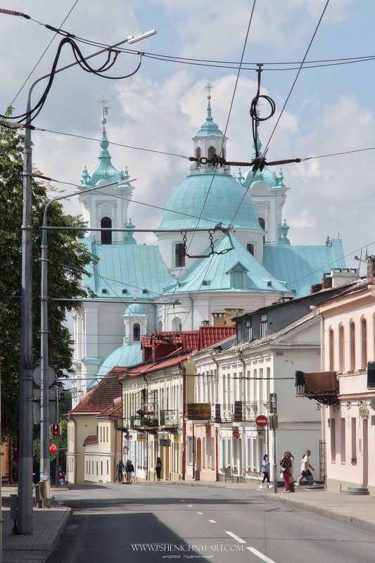 кафедральный собор, купола, архитектура, гродно, городской пейзаж, святой франциск ксаверий, небо Голубые куполаphoto preview