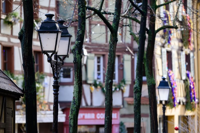 france, colmar, lantern, street, house, winter Lanterns of Colmarphoto preview