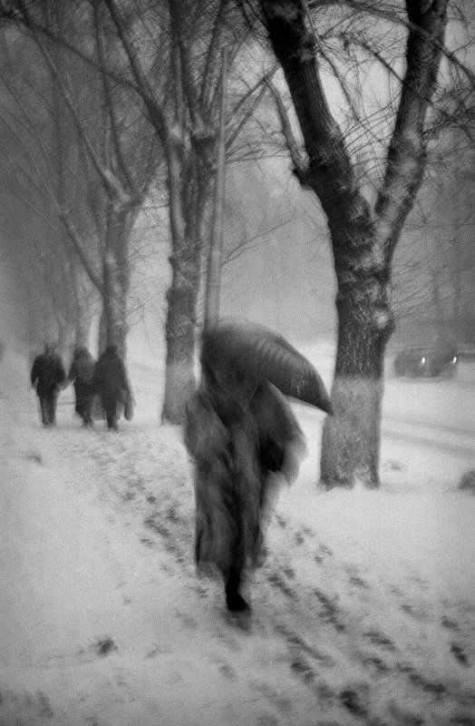 Снегопад, город, улица, метель, люди Снегопадphoto preview