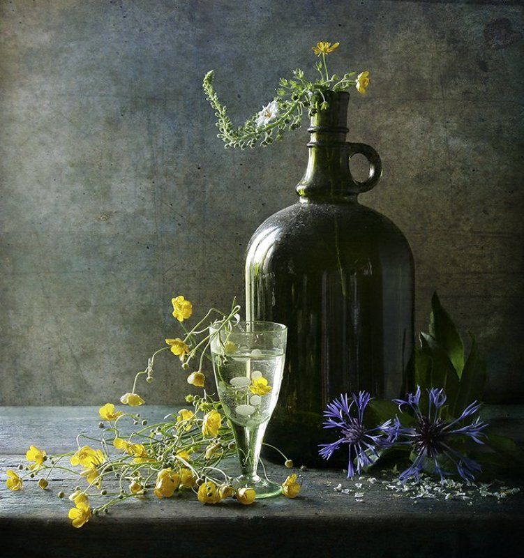 Бутылка, Натюрморт, Фотонатюрморт, Цветы photo preview