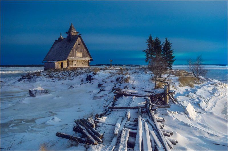 Классический пейзаж из Рабочеостровска. Только ночью.photo preview