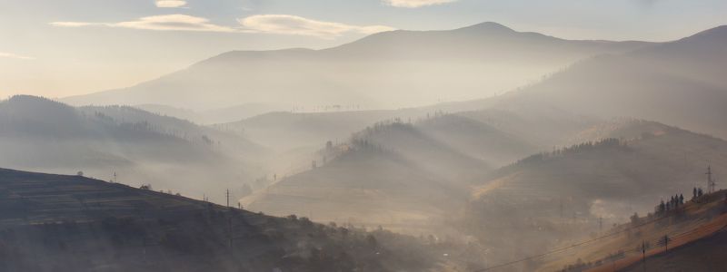 Воловец, Горы, Карпаты, Ноябрь, Осень, Рассвет, Утро Рифма утреннего светаphoto preview