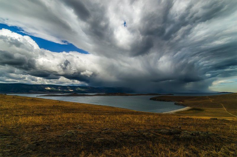 Байкал, Лето, Небо, Пейзаж, Природа, Сибирь Надвигаетсяphoto preview