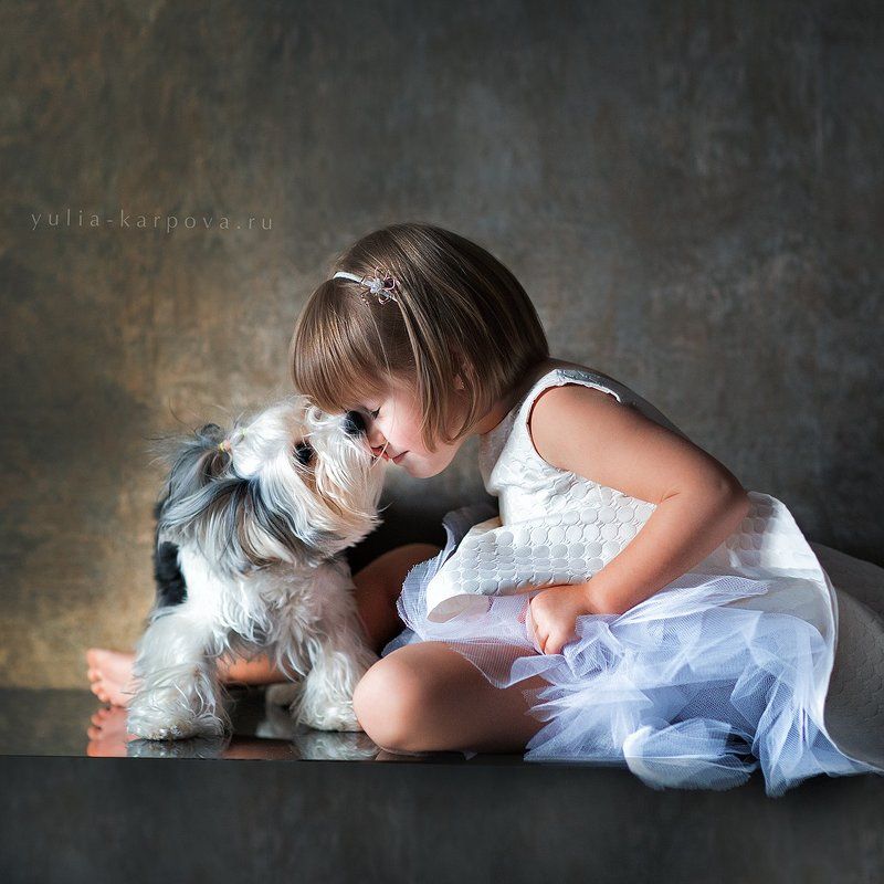 child, girl, dog Little Girlsphoto preview