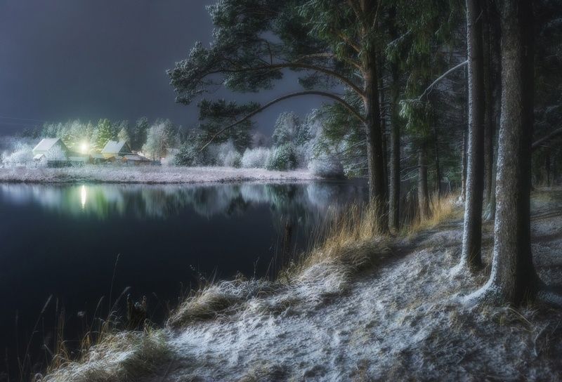 Ноябрьский вечер после снегопадаphoto preview