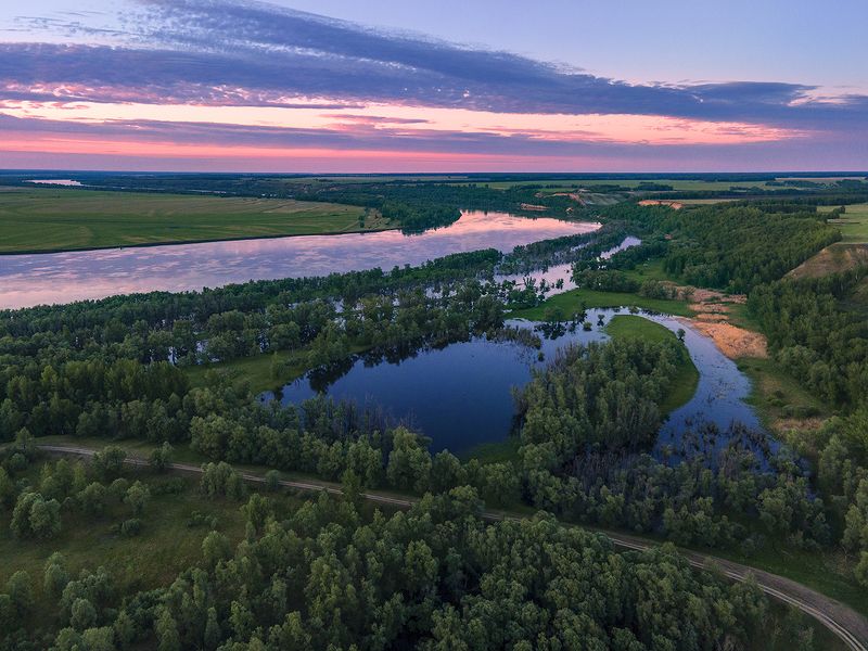 природа, пейзаж, река, весна, вечер, закат, разлив, половодье, иртыш Разливы Иртыша фото превью