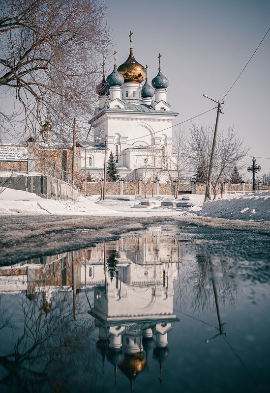 церковь, пейзаж, облака, монастырь, природа, россия, религия Богоявленский мужской монастырь в г. Челябинскphoto preview
