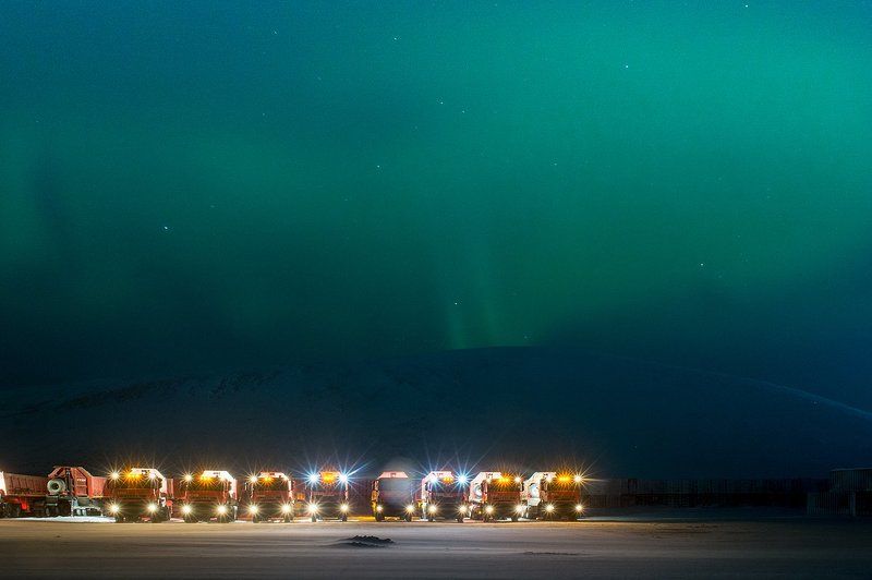 северное сияние, Чукотка, техника Ожиданиеphoto preview