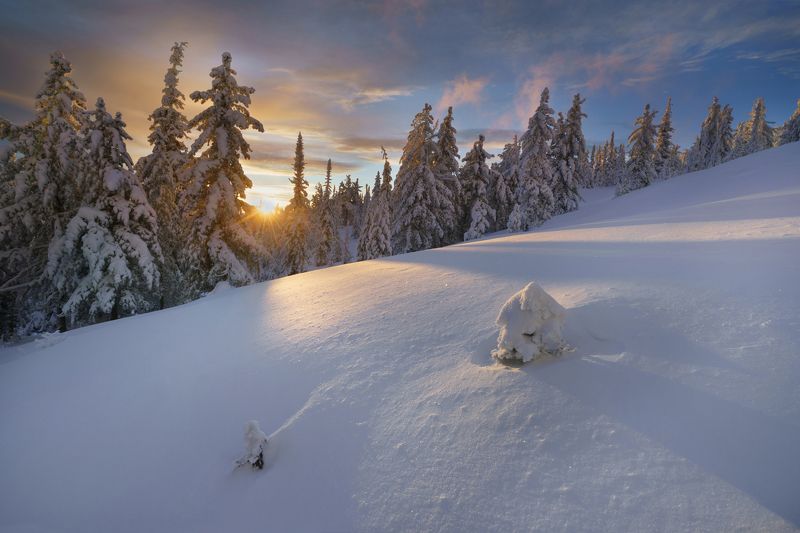 аргыджек, зима, красноярский край, холод, сибирь, красноярск На горе ветров фото превью