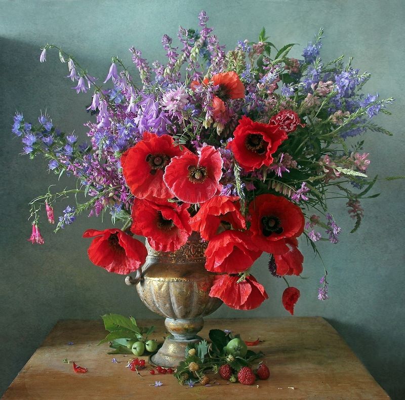 натюрморт, цветы, полевые цветы, лето, марина филатова, маки Цветы, цветы... фото превью